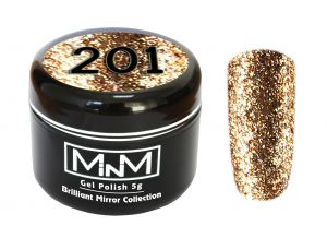Гель-лак M-IN-M Бриллиантовая коллекция  №201 фольгированная тёмная бронза ― My Beauty