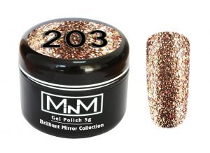 Гель-лак M-IN-M Бриллиантовая коллекция  №203 фольгированная светлая бронза ― My Beauty
