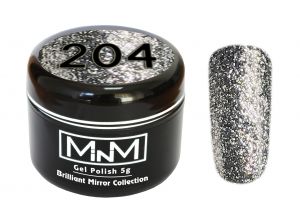 Гель-лак M-IN-M Бриллиантовая коллекция  №204 фольгированное тёмное серебро ― My Beauty