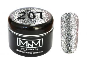 Гель-лак M-IN-M Бриллиантовая коллекция  №207 фольгированное серебро ― My Beauty