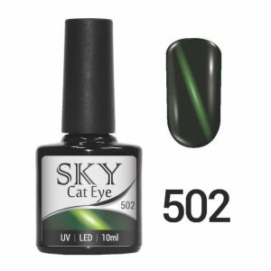 Гель-лак SKY CAT EYE № 502 серый с зелёной полоской, 10мл ― My Beauty