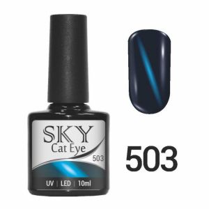Гель-лак SKY CAT EYE № 503 серый с голубой полоской, 10мл ― My Beauty