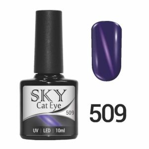 Гель-лак SKY CAT EYE №509 тёмно-фиолетовый с фиолетовой полоской, 10мл ― My Beauty