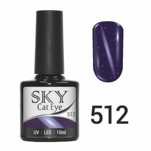Гель-лак SKY CAT EYE №512 фиолетовый с красным шиммером с фиолетовой полоской, 10мл ― My Beauty