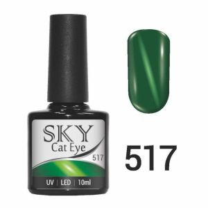 Гель-лак SKY CAT EYE №517 яркий зелёный с зелёной полоской, 10мл ― My Beauty