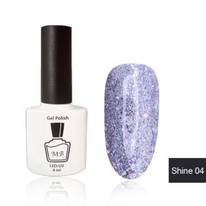 Гель-лак MB Shine-04 серебрянные блестки с сиреневой голограммой, Shine Collection, блестки 8 мл ― My Beauty
