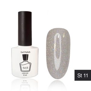 Гель-лак МВ ST-11 Светлое серебро с насыщенным голографическим микроблеском, 8 мл ― My Beauty