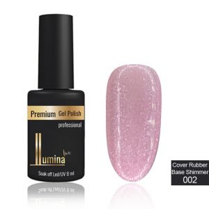 Lumina Lux Cover Rubber Base Shimmer №002, нежно-розовая с серебряным шиммером ― My Beauty