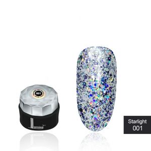 Lumina Lux Starlight №001, блестки серебро, голограмма разного размера ― My Beauty