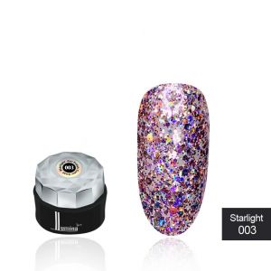 Lumina Lux Starlight №003, блестки розовое серебро, голограмма разного размера ― My Beauty